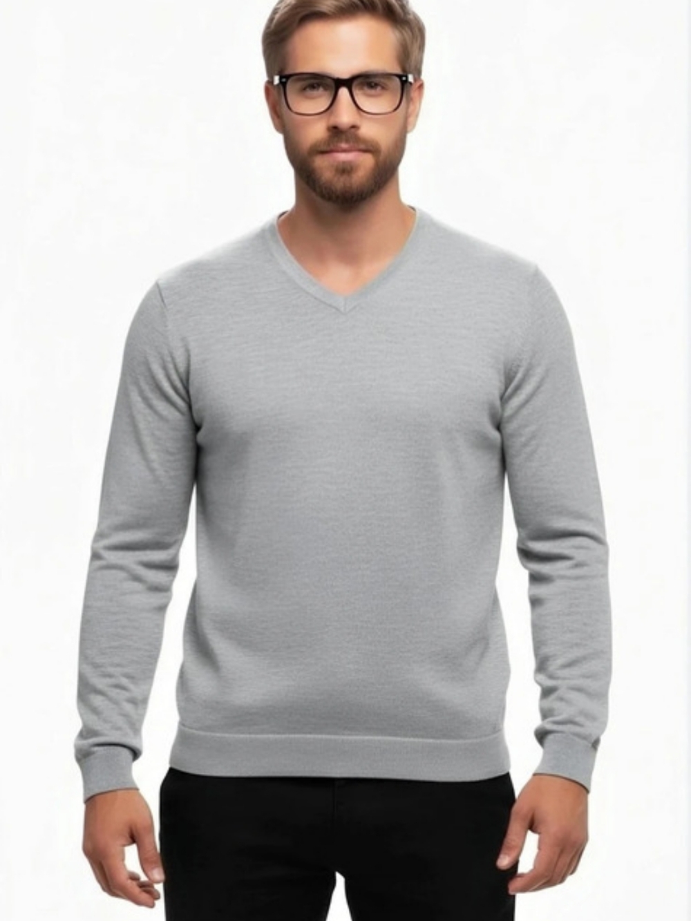 Alfani Regular Fit V-Neck Sweater Cotton Size Large.